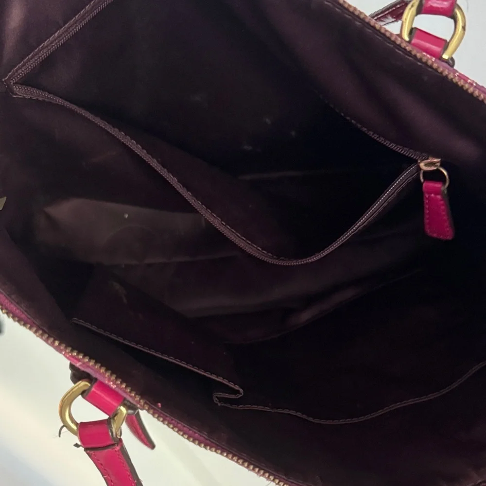 Coach Fuchsia Signature Tote Bag